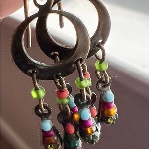 Artisan Multicolor Bohemian Beaded Dangle Earrings
